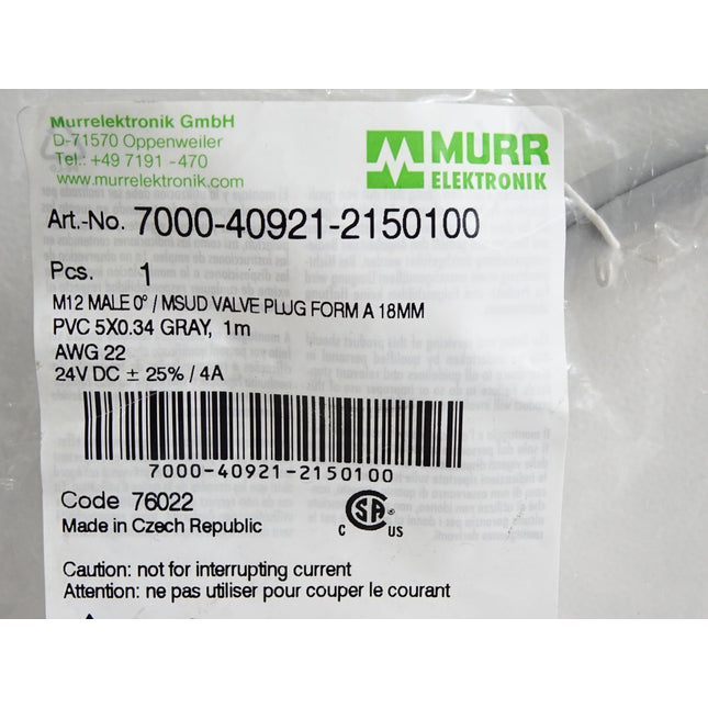 Murr Elektronik Kabel 7000-40921-2150100 / Neu OVP - Maranos.de
