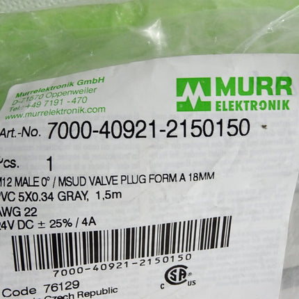 Murr Elektronik Kabel 7000-40921-2150150 / Neu OVP - Maranos.de