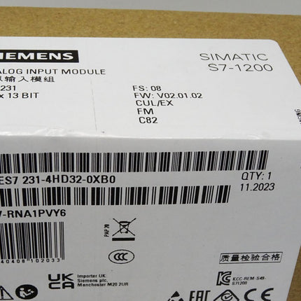 Siemens S7-1200 SM1231 6ES7231-4HD32-0XB0 6ES7 231-4HD32-0XB0 / Neu OVP versiegelt - Maranos.de