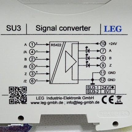 LEG Industrie-Elektronik SU3 Signalumsetzer RS422 auf 24V (HTL) / 5V (TTL) - Maranos.de