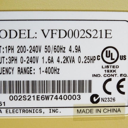 Delta S1 Frequenzumrichter VFD002S21E 0.1875 KW - Maranos.de