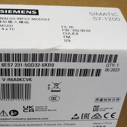 Siemens S7-1200 SM1231 6ES7231-5QD32-0XB0 6ES7 231-5QD32-0XB0 / Neu OVP versiegelt - Maranos.de