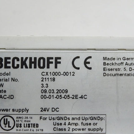 Beckhoff CPU Grundmodul CX1000-0012 CX1000-N000 CX1000-COOL - Maranos.de