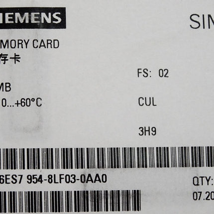 Siemens Memory Card 24MB 6ES7954-8LF03-0AA0 6ES7 954-8LF03-0AA0 Neu OVP versiegelt - Maranos.de