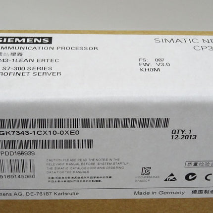 Siemens CP343-1 LEAN ERTEC 6GK7343-1CX10-0XE0 Neu OVP versiegelt - Maranos.de