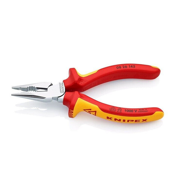 Knipex 08 26 145 VDE Spitz-Kombizange verchromt 145 mm 0826145 - Maranos.de