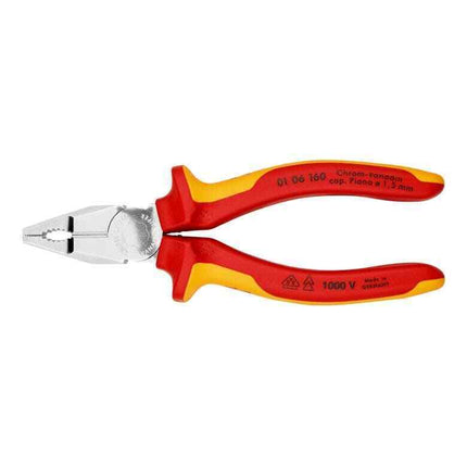 Knipex 01 06 160 Kombizange VDE 160mm 0106160 mit Mehrkomponenten-Hüllen - Maranos.de