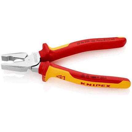 Knipex 02 06 200 Kraft-Kombizange VDE 200mm 0206200 mit Mehrkomponenten-Hüllen - Maranos.de