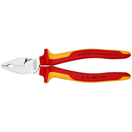 Knipex 02 06 200 Kraft-Kombizange VDE 200mm 0206200 mit Mehrkomponenten-Hüllen - Maranos.de