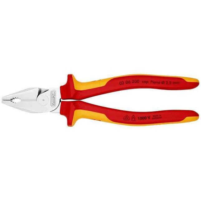 Knipex 02 06 200 Kraft-Kombizange VDE 200mm 0206200 mit Mehrkomponenten-Hüllen - Maranos.de