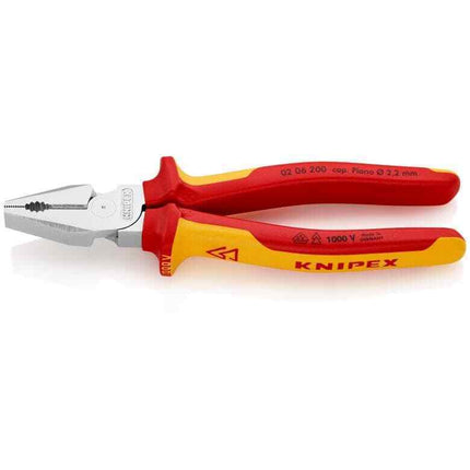 Knipex 02 06 200 Kraft-Kombizange VDE 200mm 0206200 mit Mehrkomponenten-Hüllen - Maranos.de