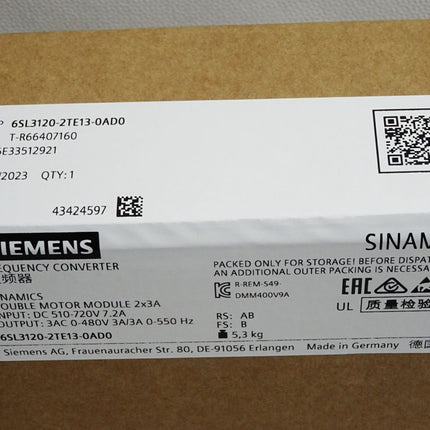Siemens Sinamics 6SL3120-2TE13-0AD0 / Neu OVP versiegelt - Maranos.de