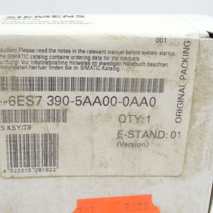 Siemens 6ES7390-5AA00-0AA0 / 6ES7 390-5AA00-0AA0 NEU/OVP versiegelt - Maranos.de