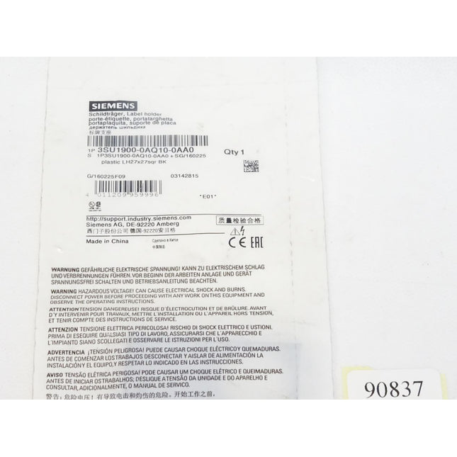 Siemens Schildträger 3SU1900-0AQ10-0AA0 / Neu OVP - Maranos.de
