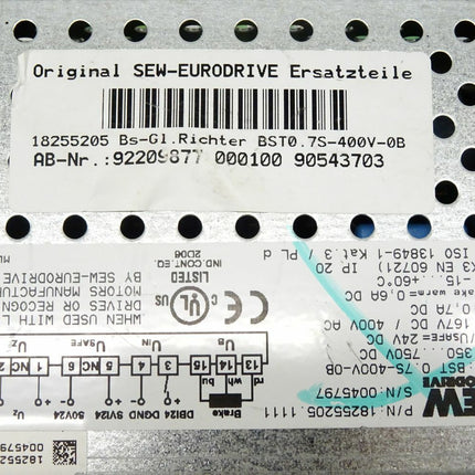 SEW Eurodrive 18255205 / BST0.7S-400V-0B - Maranos.de