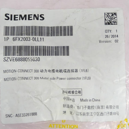 Siemens 6FX2003-0LL11 Motion-Connect 300 Motor Power 6FX2 003-0LL11 - Maranos.de