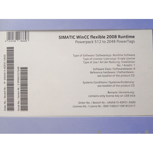 Siemens 6AV6613-4DF01-3AD0 WinCC flexible 2008 Runtime Powerpack 512 / Neu OVP - Maranos.de