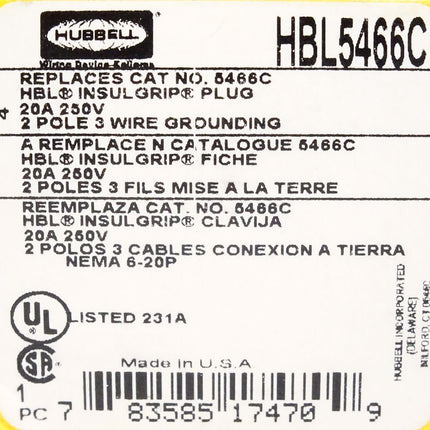 Hubbell HBL5466C / Neu OVP - Maranos.de