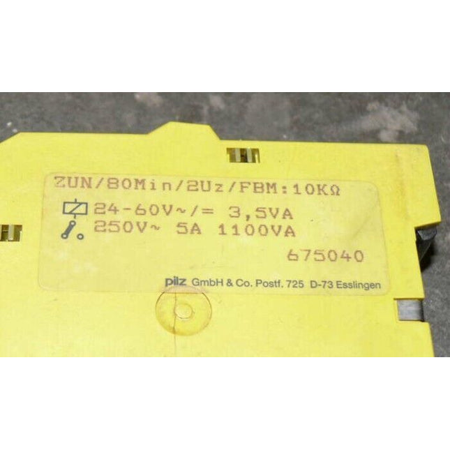 Pilz ZUN / 80min/ 675040 Sicherheitsrelais 0,5-10V - Maranos.de