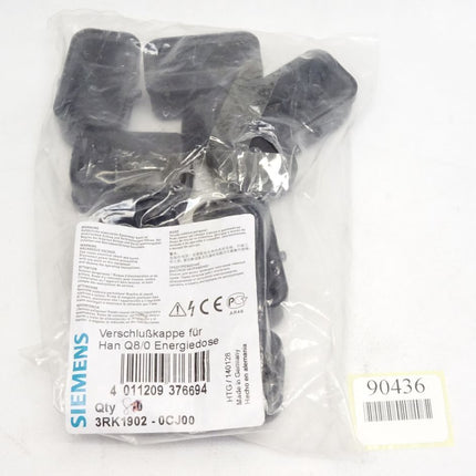 Siemens 3RK1902-0CJ00 / Verschlußkappe für Han Q8/0 Energiedose / Inhalt : 8 Stück / Neu OVP - Maranos.de