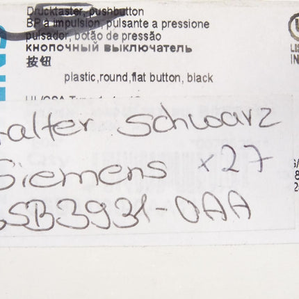 Siemens Halter schwarz 3SB3931-0AA / Inhalt : 27 Stück / Neu - Maranos.de