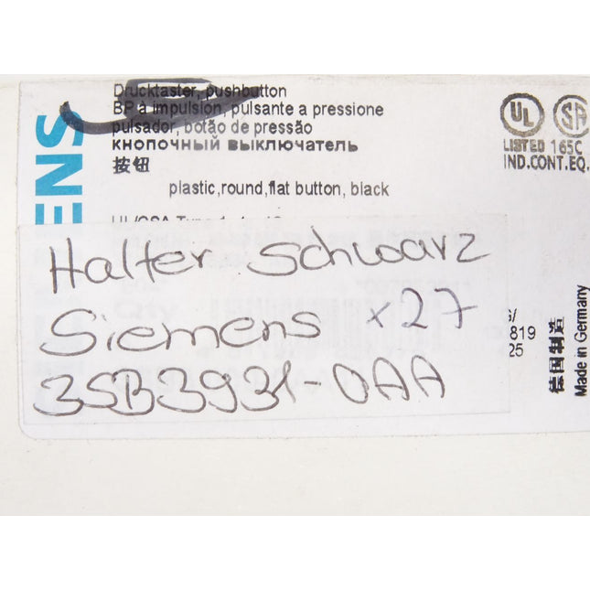 Siemens Halter schwarz 3SB3931-0AA / Inhalt : 27 Stück / Neu - Maranos.de