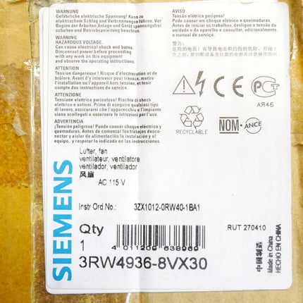 Siemens Lüfter für SIRIUS Sanftstarter 3RW4936-8VX30 AADA AA1251MB-ATGL / Neu OVP - Maranos.de