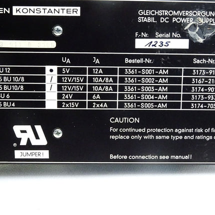 Gossen Konstanter Einschubkarte S63S5BU12 S63S 5BU12 5V 12A 3361-S001-AM 3173 911 B3305 - Maranos.de