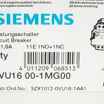 Siemens Leistungsschalter 3VU1600-1MG00 / Neu OVP - Maranos.de
