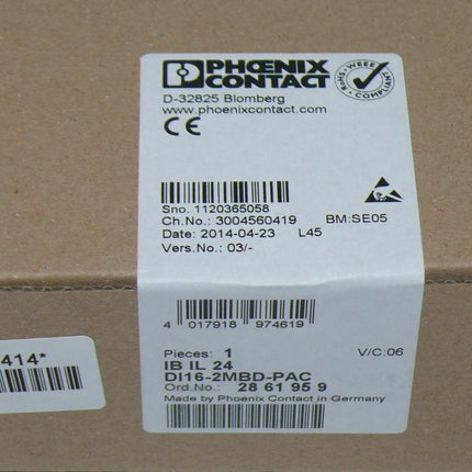 NEU/OVP versiegelt Phoenix Contact 2861959 IB IL 24 DI16-2MBD-PAC - Maranos.de