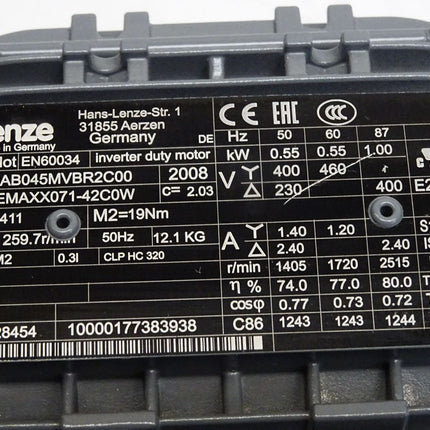 Lenze Getriebemotor G50AB045MVBR2C00 i 5.411 1405r/min 0.55kW / Neu - Maranos.de