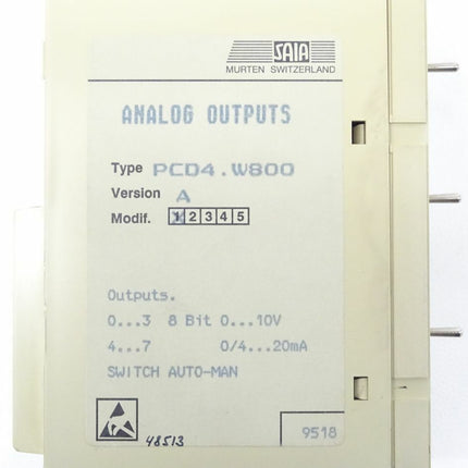 Saia PCD4.W800 / PCD4.W80 Version A Analog Outputs - Maranos.de