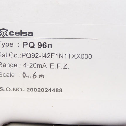 Celsa Messgerät PQ96n / 4-20mA / Neu OVP - Maranos.de