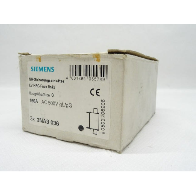 Siemens NH-Sicherungseinsätze 3x 3NA3036 / 3NA3 036 OVP - Maranos.de