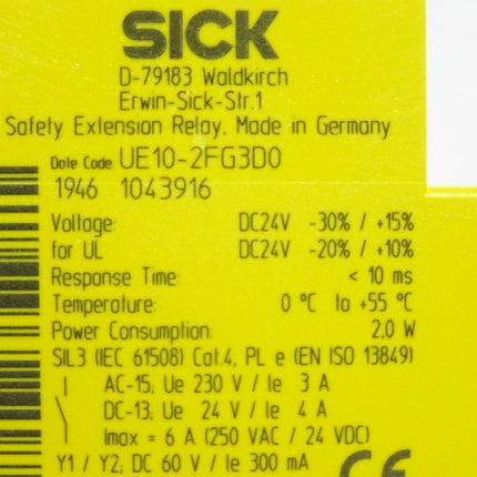 Sick 1043916 UE10-2FG3D0 Sicherheitsrelais - Maranos.de