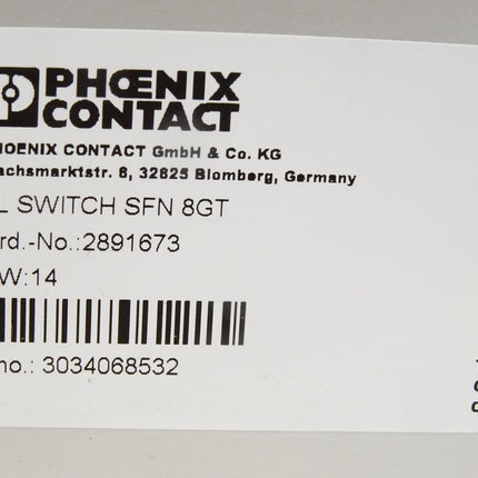 Phoenix Contact Ethernet switch FL SWITCH SFN 8GT 2891673 - Maranos.de