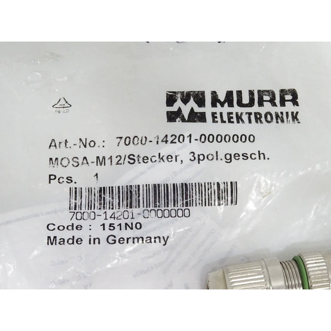 Murr Elektronik 7000-14201-0000000 Stecker gerade M12 / Neu OVP - Maranos.de