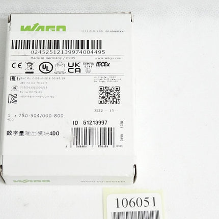 Wago 4-Kanal-Digitalausgang 750-504 / 000-800 / Neu OVP versiegelt - Maranos.de