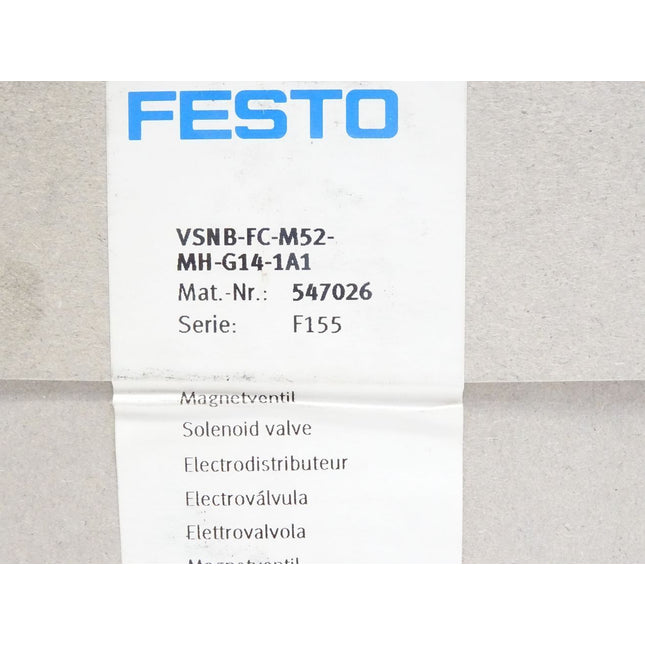Festo Magnetventil VSNB-FC-M52-MH-G14-1A1 / 547026 / Neu OVP - Maranos.de