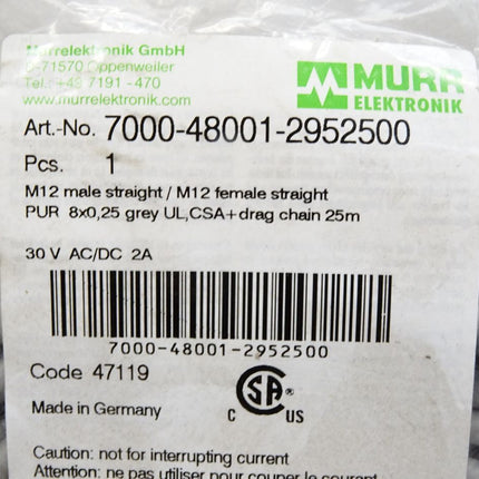 Murr Elektronik Kabel 7000-48001-2952500 / Neu OVP - Maranos.de