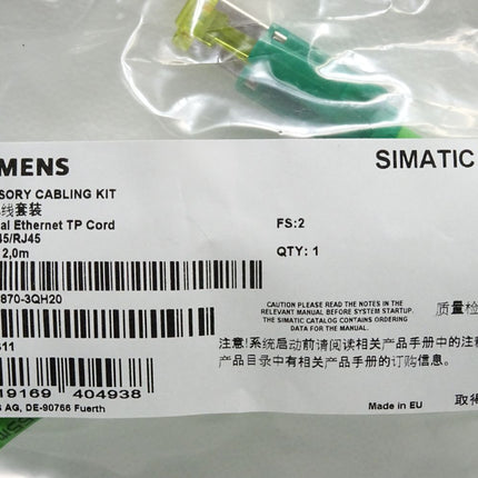 Siemens Simatic Net Ethernetkabel 6XV1870-3QH20 / Neu OVP - Maranos.de