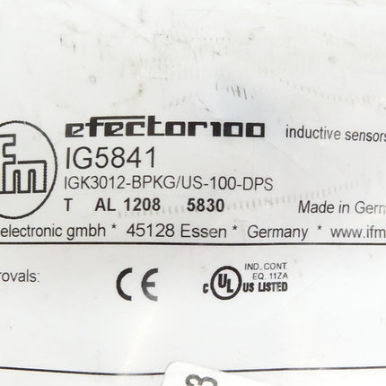 Ifm Electronic Efector100 / IG5841 / IGK3012-BPKG/US-100-DPS / Neu OVP - Maranos.de