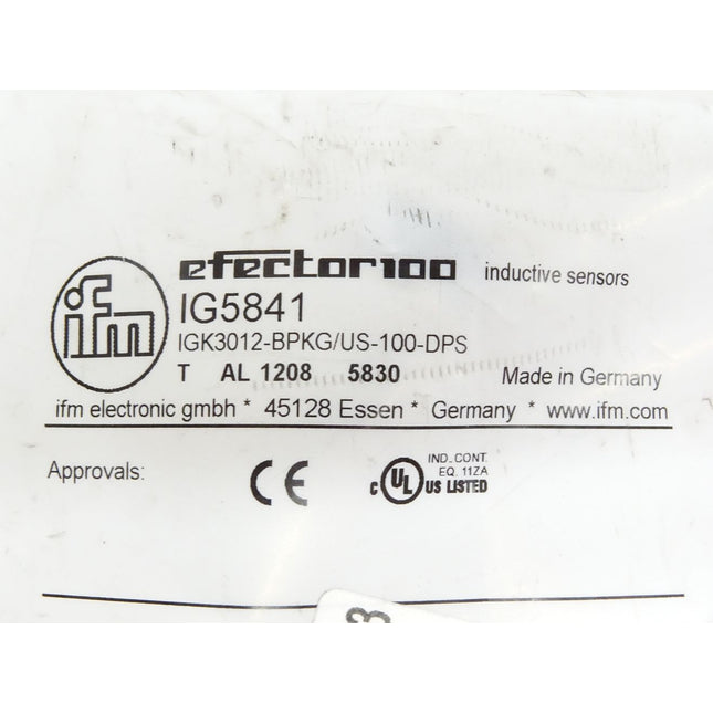 Ifm Electronic Efector100 / IG5841 / IGK3012-BPKG/US-100-DPS / Neu OVP - Maranos.de