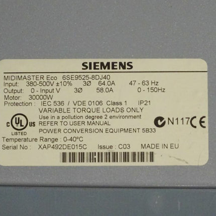 Siemens 6SE9525-8DJ40 / 6SE9 525-8DJ40 Midimaster Eco - Maranos.de