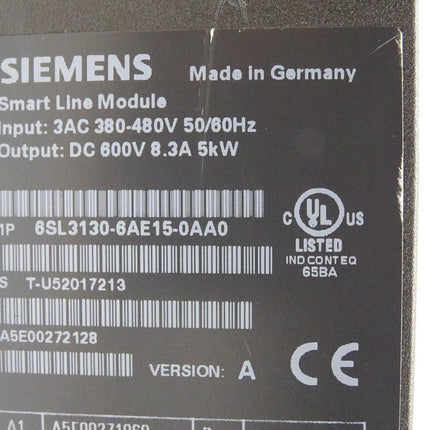 Siemens Sinamics S120 Smart Line Module 6SL3130-6AE15-0AA0 Version A - Maranos.de
