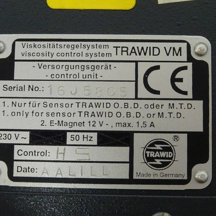 TRAWID VM Viskositätsregelsystem Versorgungsgerät  Control Unit 16J5805 230V 50Hz - Maranos.de