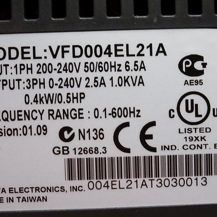 Delta VFD-EL VFD004EL21A 0.4kW - Maranos.de