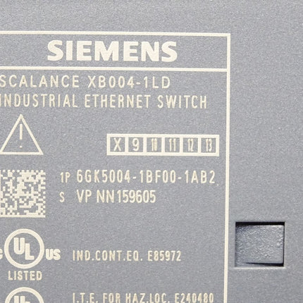 Siemens Scalance XB004-1LD Ethernet Switch 6GK5004-1BF00-1AB2 6GK5 004-1BF00-1AB2 - Maranos.de