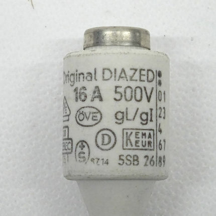 Siemens 5SB26 Diazed 16A Sicherungseinsatz 500V - Maranos.de