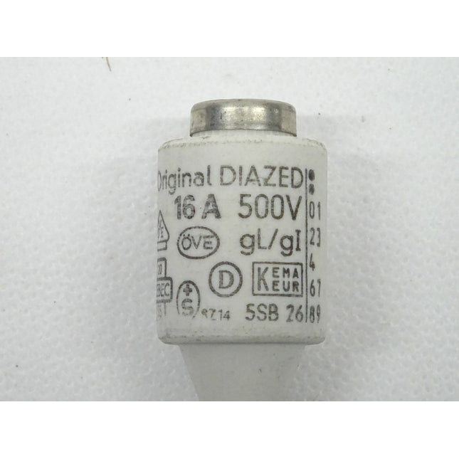 Siemens 5SB26 Diazed 16A Sicherungseinsatz 500V - Maranos.de